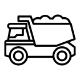 Illustration of a dump truck with a load.