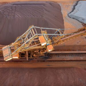 Industrial excavator in action