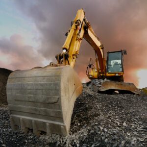 Heavy machinery at work in quarry