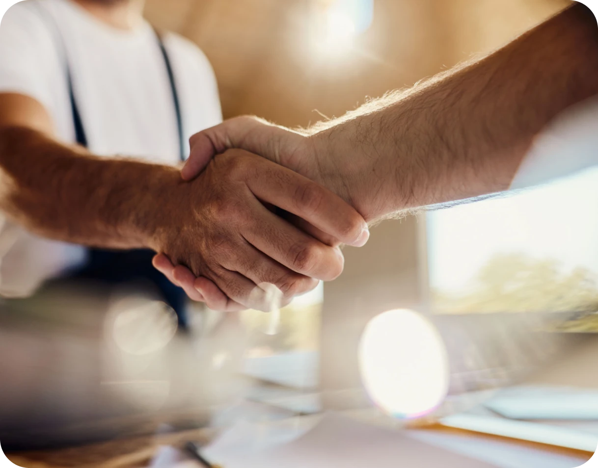 Handshake in a business meeting