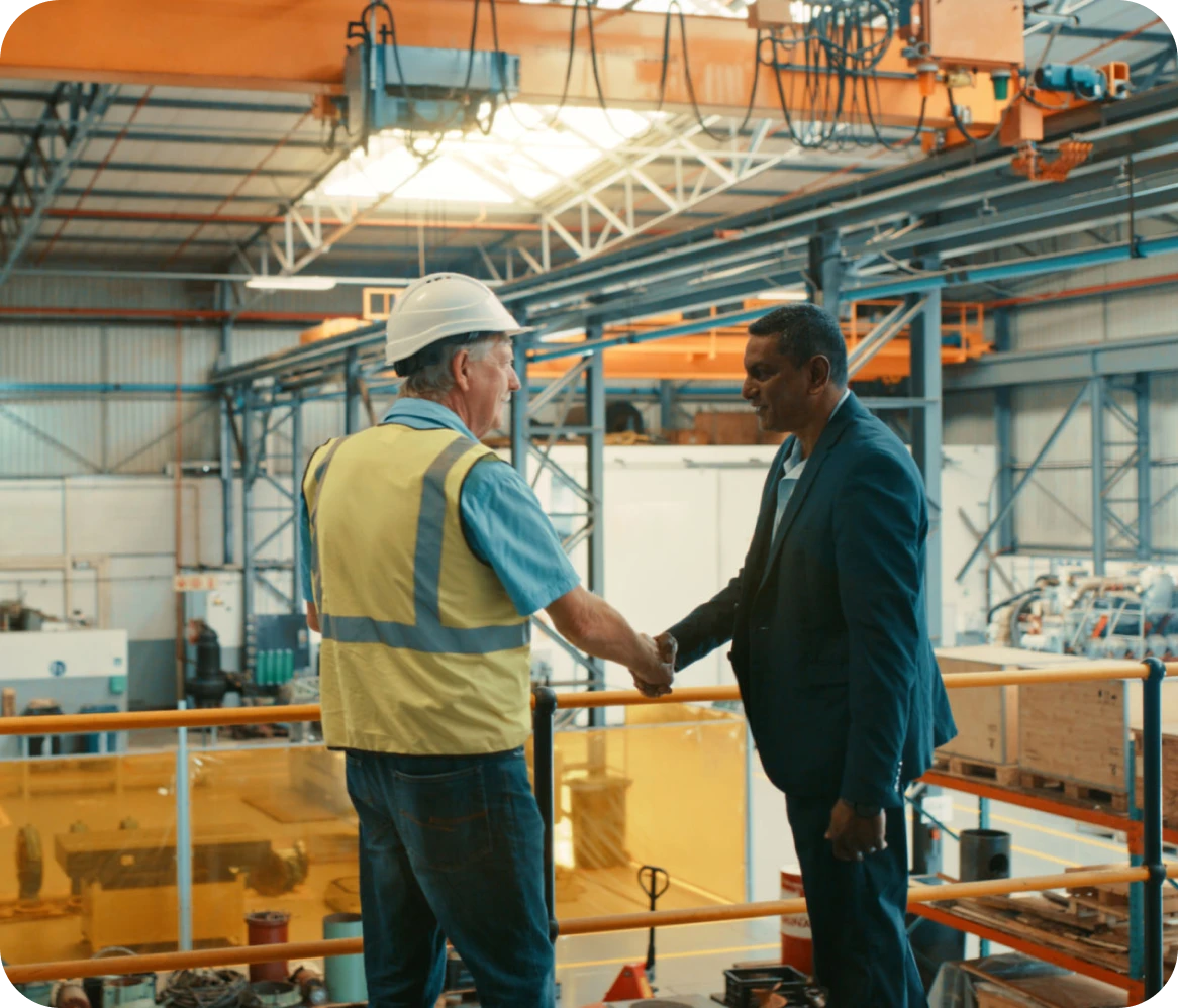 Construction site handshake agreement