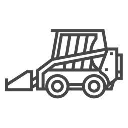 Illustration of a skid-steer loader construction vehicle.