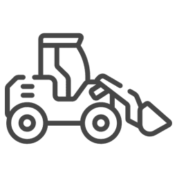 Icon of a front loader construction vehicle.